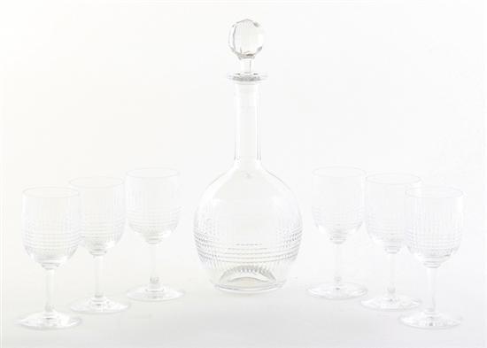 Baccarat cut-crystal decanter and
