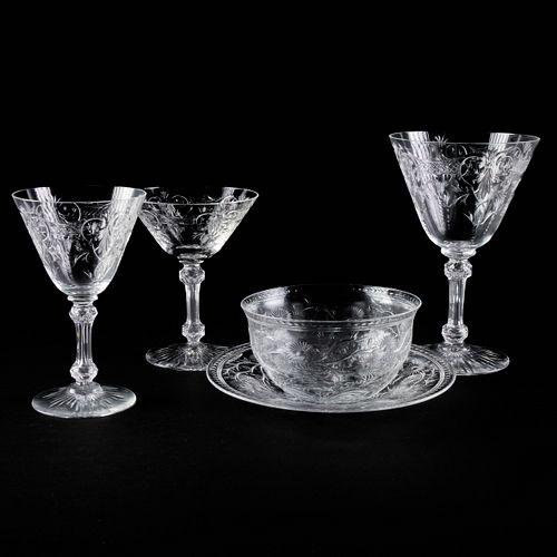 BACCARAT ETCHED GLASS STEMWARE