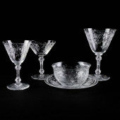 BACCARAT ETCHED GLASS STEMWARE