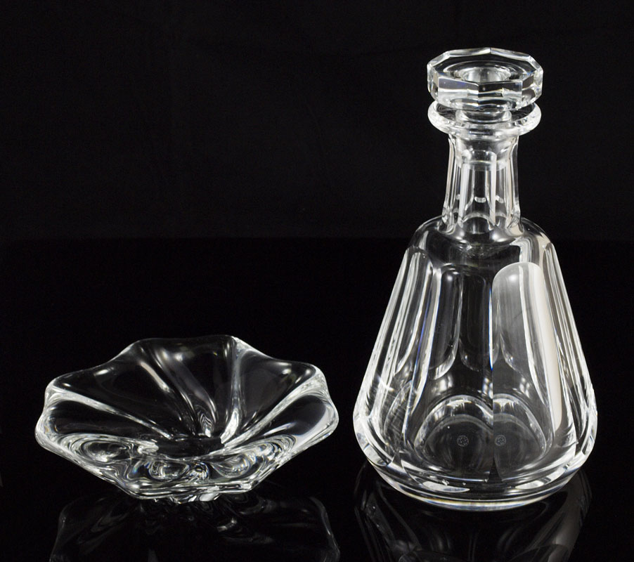 BACCARAT FRENCH CRYSTAL BOWL AND