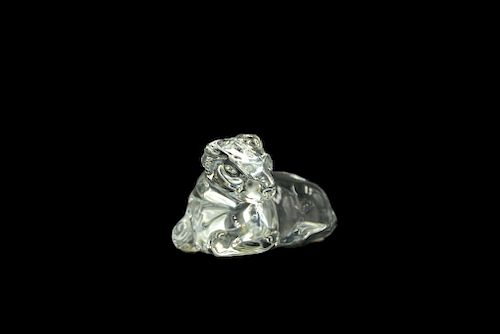 BACCARAT GLASS BEAR SCULPTURESigned