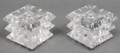 BACCARAT GLASS CANDLESTICKS, P