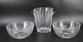 BACCARAT GLASS ICE BUCKET & 2
