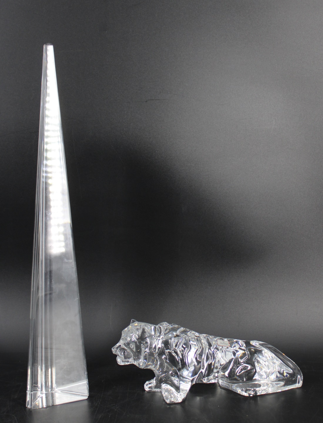 BACCARAT GLASS OBELISK & GLASS