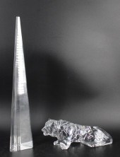 BACCARAT GLASS OBELISK & GLASS