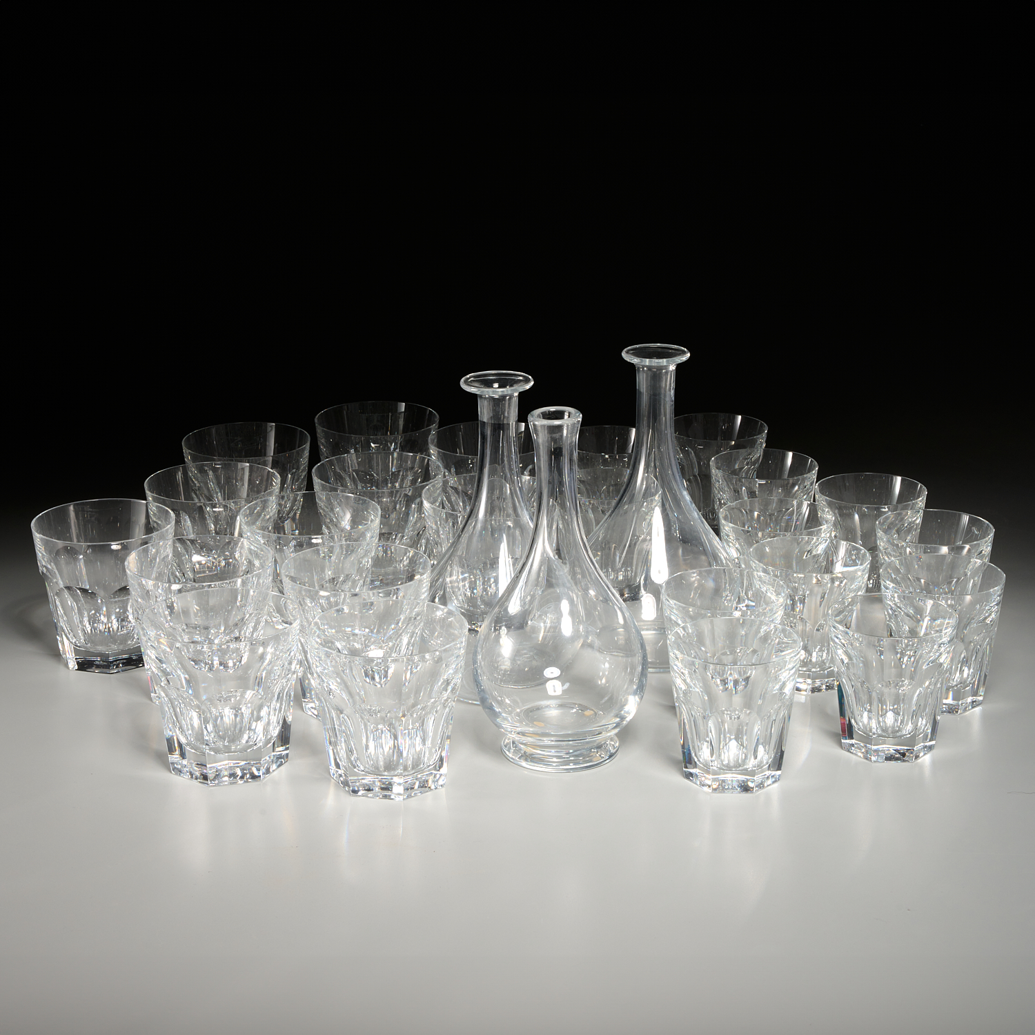 BACCARAT 'HARCOURT' BAR SET, (27)