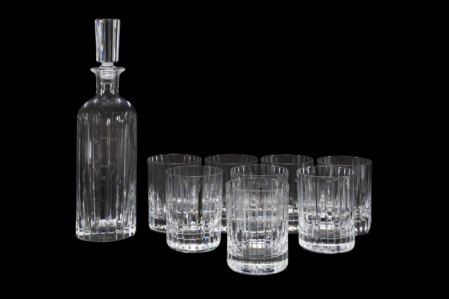 BACCARAT "HARMONY" DECANTER & 8