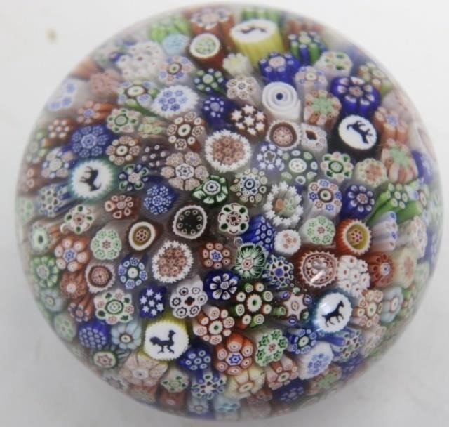 BACCARAT MILLEFIORI PAPERWEIGHT,