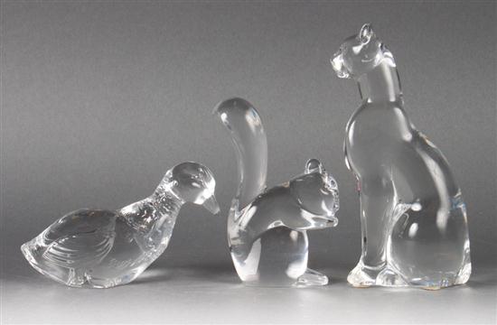 Baccarat molded crystal cat