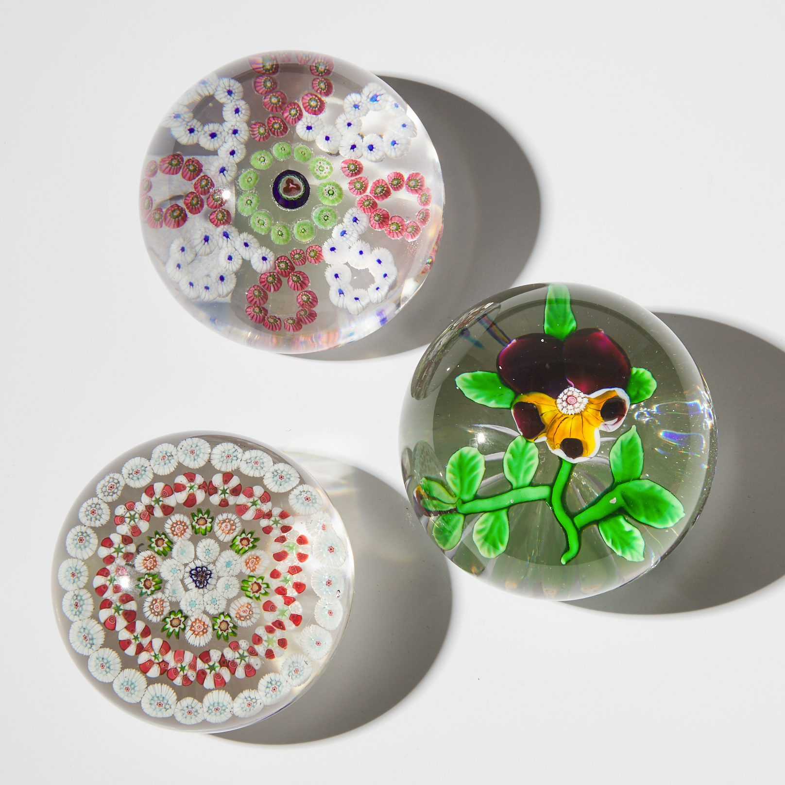 Baccarat Pansy Glass Paperweight
