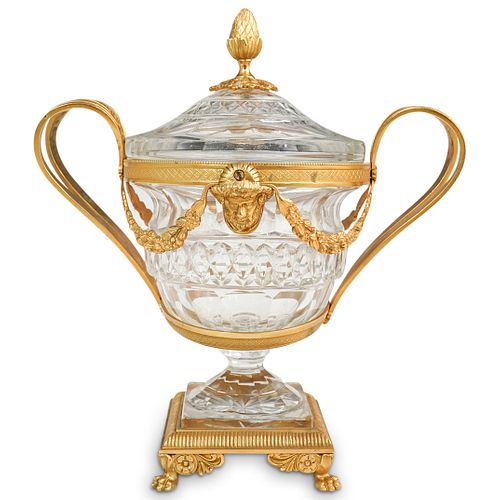 BACCARAT STYLE GILT BRONZE AND