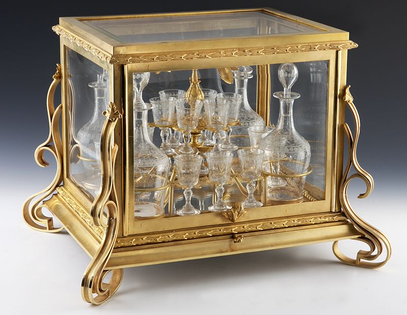 Baccarat style gilt bronze cave a
