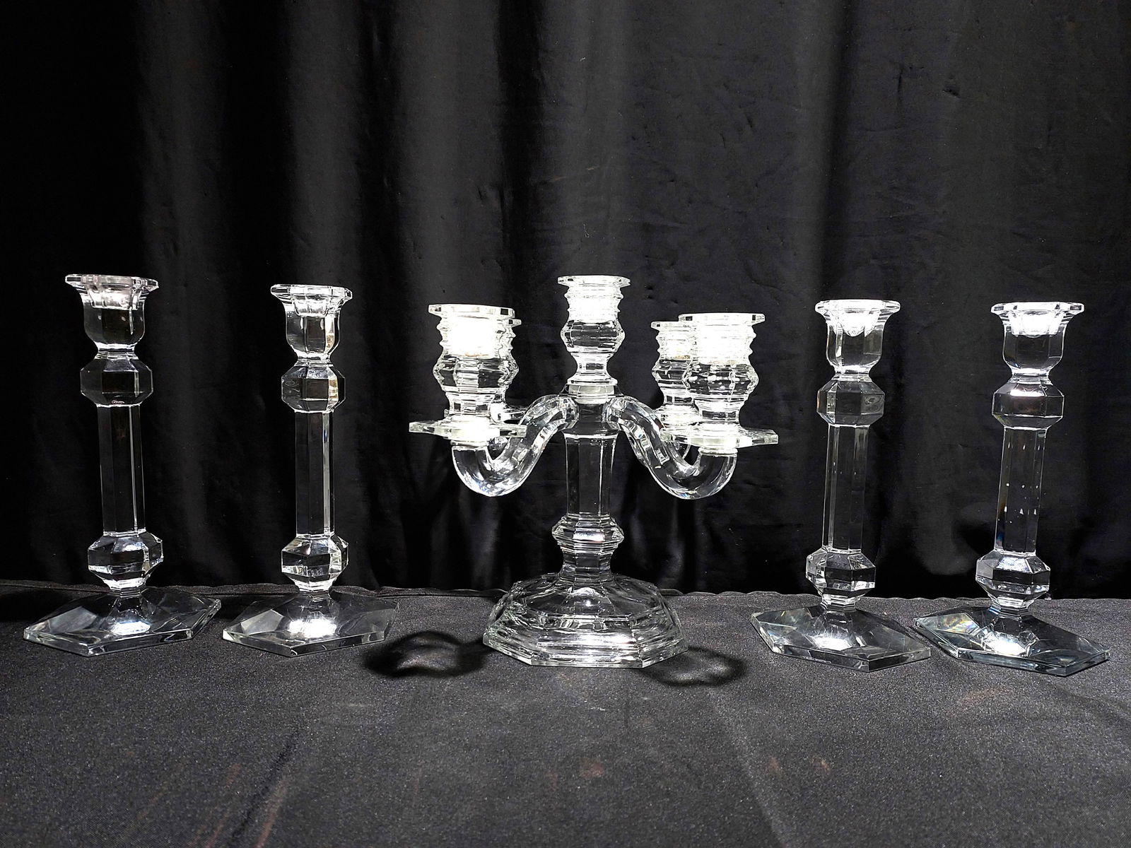BACCART CANDELABRA, 4 VAL ST.