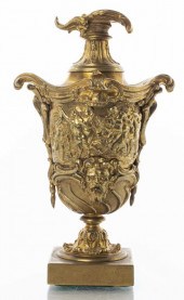 BACCHANALIAN GILT BRONZE RELIE