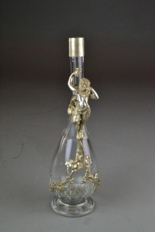 BACCHUS FIGURAL GLASS AND SILVER