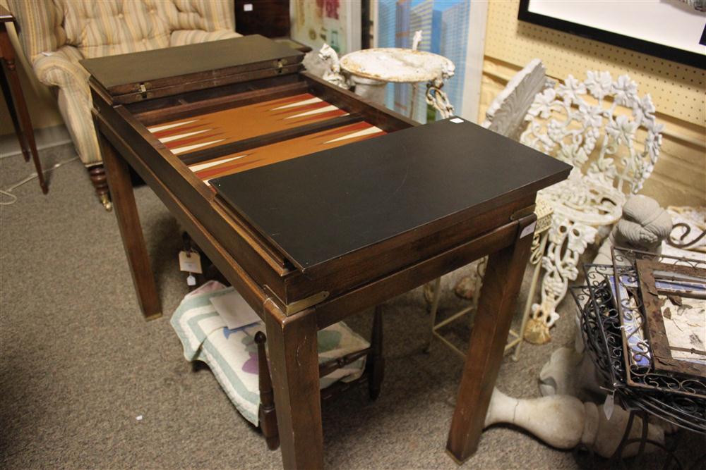 BACKGAMMON TABLE with dice and game