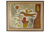 BAEZ: "PAINTING OF A BIRD"oil
