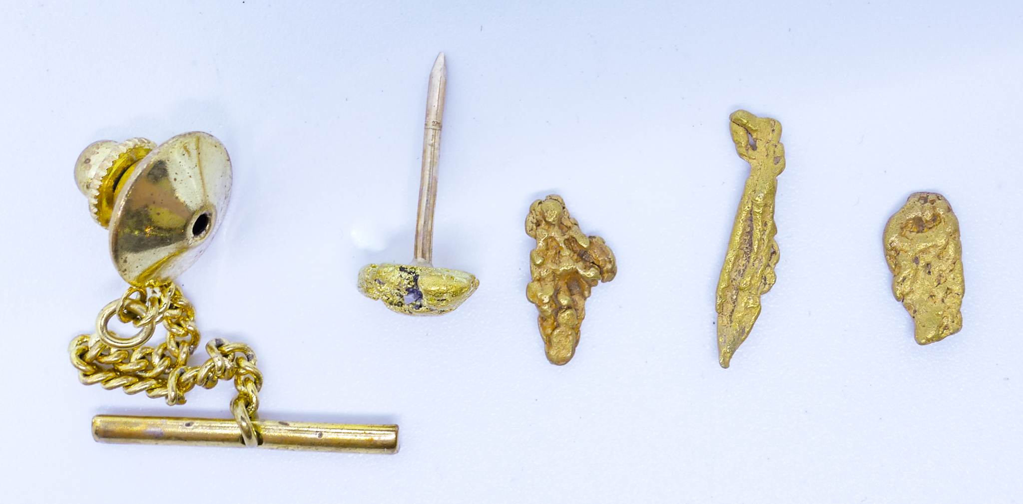 Bag of Natural Gold Nuggets & Tie