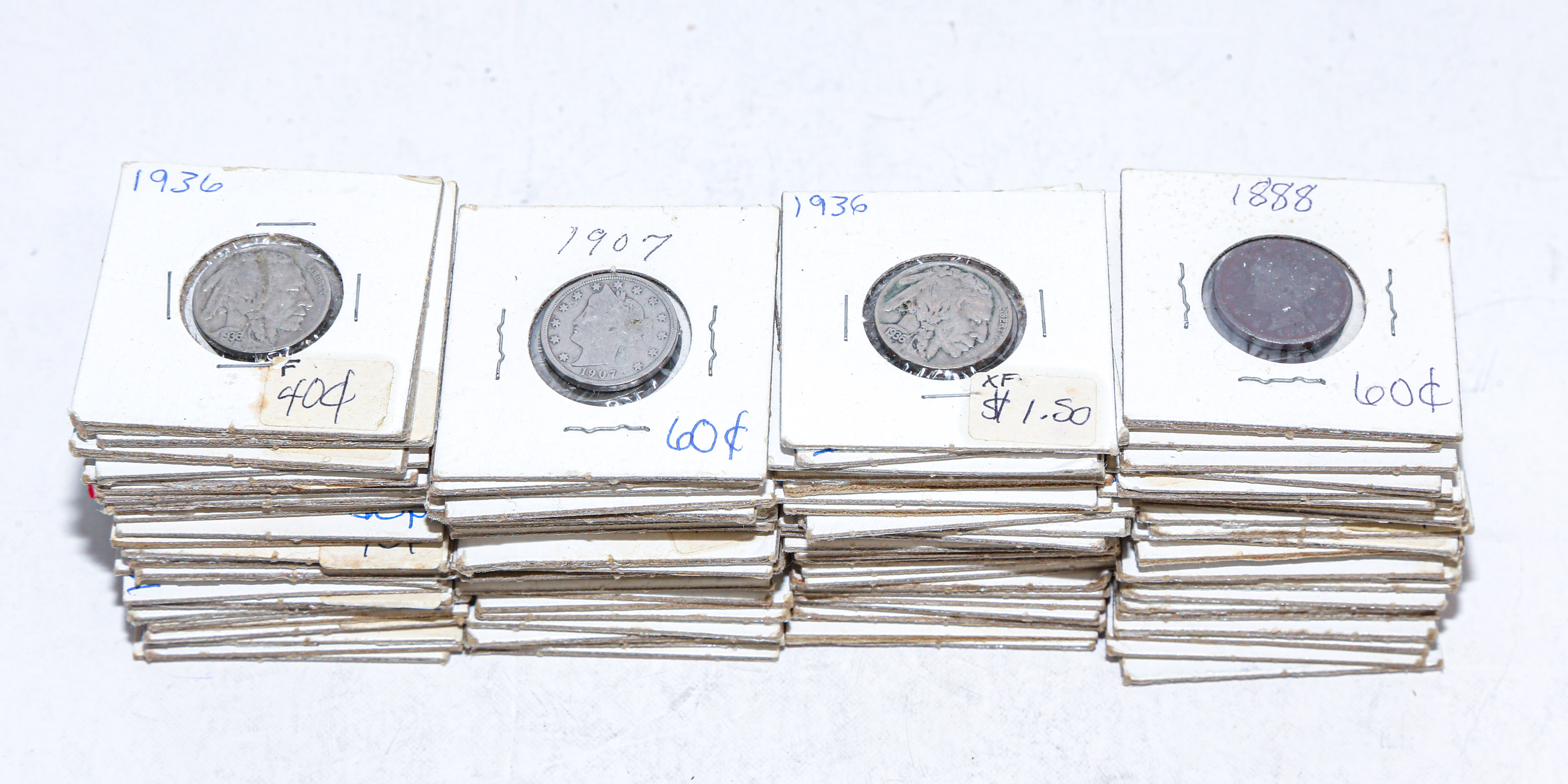 BAG OF NICKELS IN 2X2S, 67 V