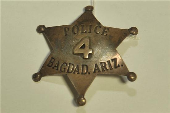 BAGDAD ARIZONA POLICE BADGE.