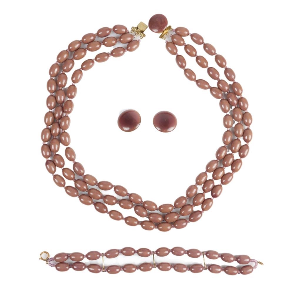 BAKELITE OVAL PURPLE BROWN BEAD