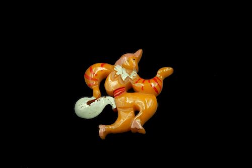 BAKELITE PAINTED CARVED FIGURAL
