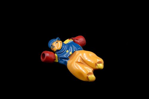 BAKELITE PAINTED CARVED JOINTED