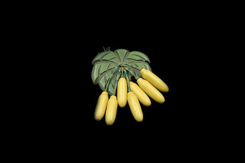 BAKELITE PAINTED HANGING BANANA