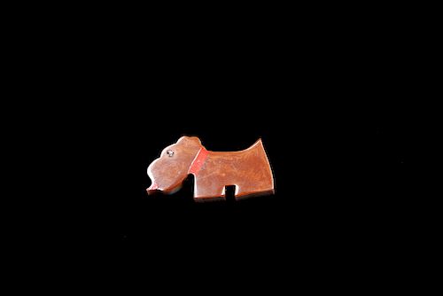 BAKELITE SCOTTIE DOG WITH GLASS