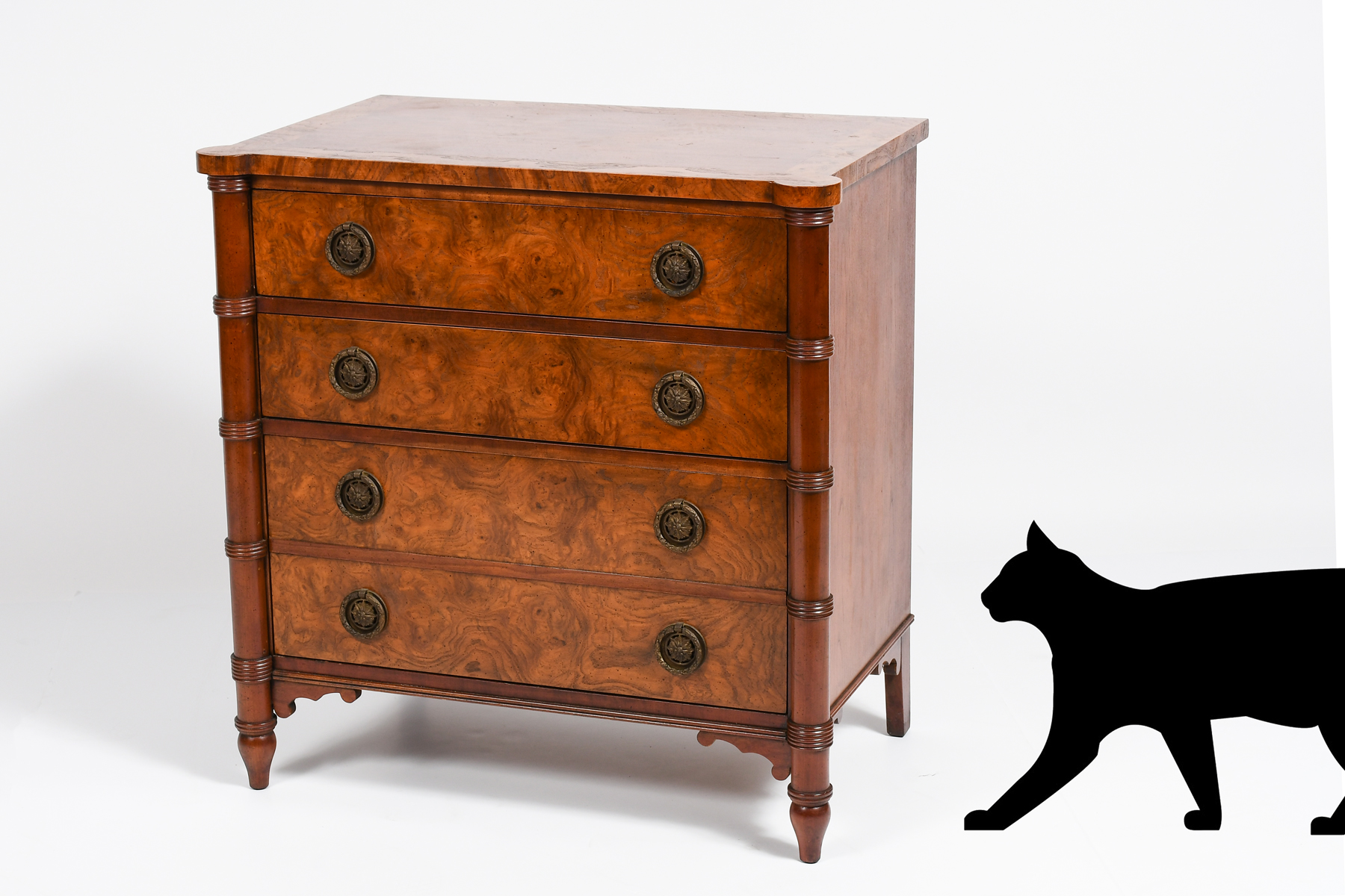 BAKER 4-DRAWER MAHOGANY CHEST: