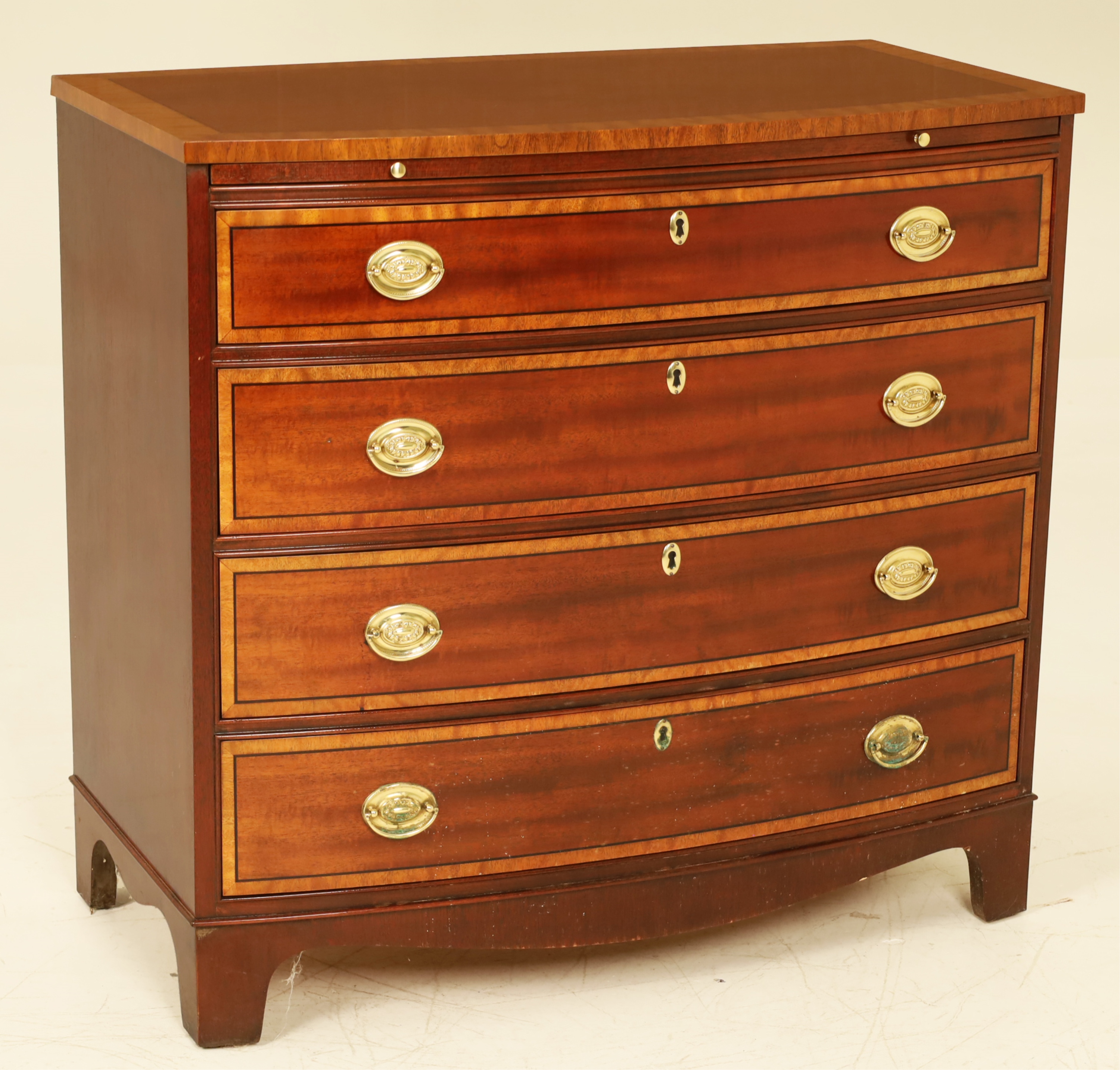 BAKER BOW FRONT CHEST Inlaid