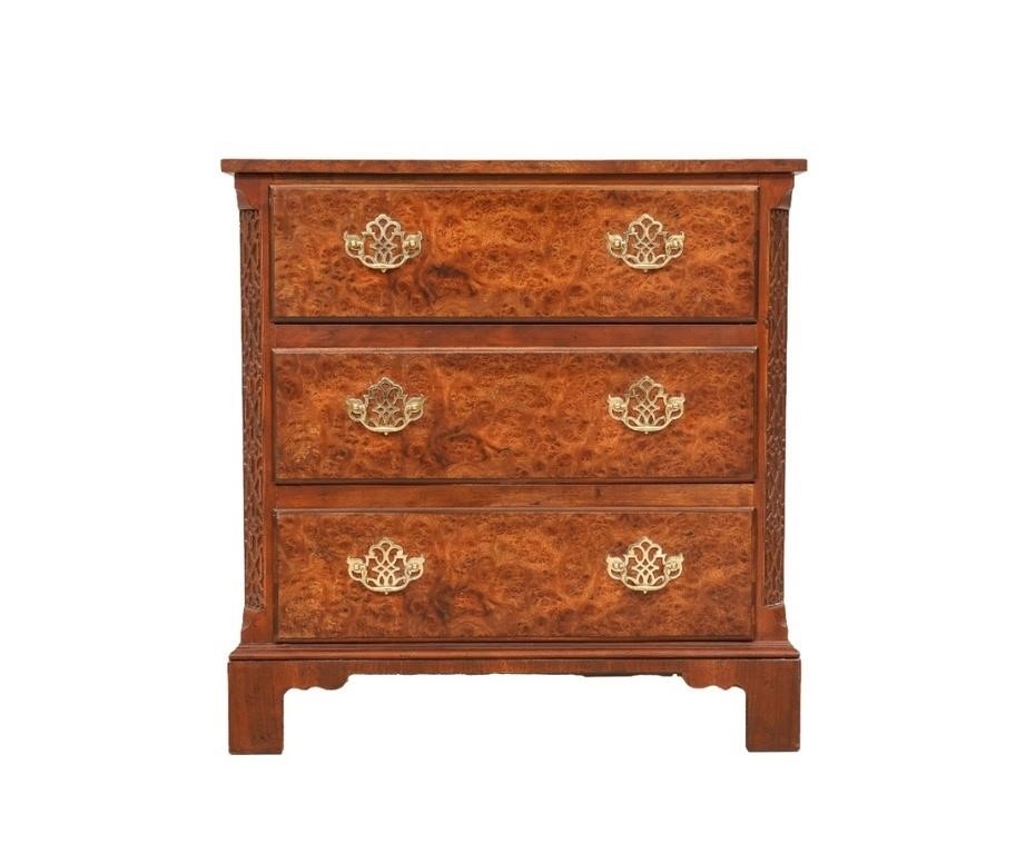 Baker burl wood figured Chippendale