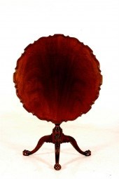 Baker carved mahogany tea tabl