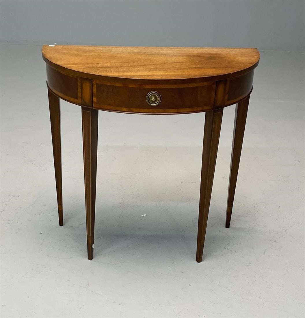 BAKER DEMI LUNE TABLE, CONSOLE,