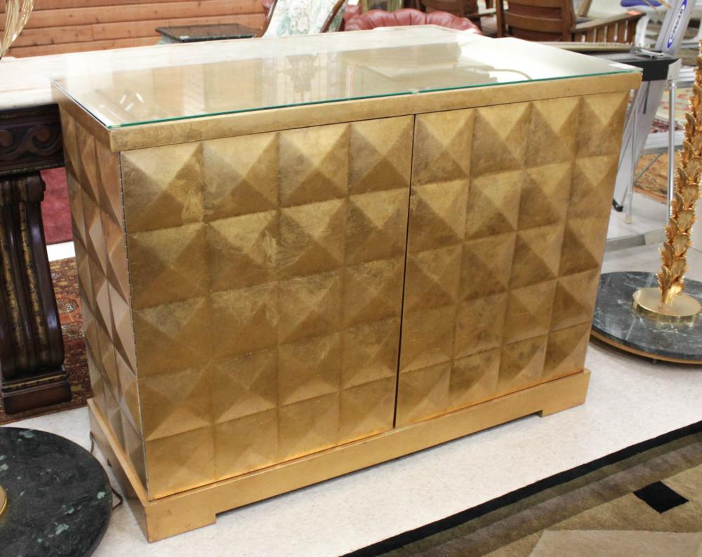 BAKER FURNITURE 2-DOOR GILT WOOD