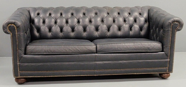 Baker Furniture Co. blue leather