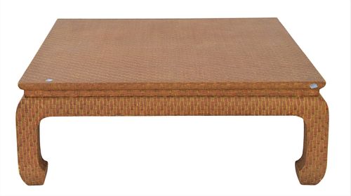 BAKER FURNITURE RAFFIA WRAPPED