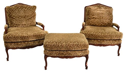 BAKER FURNITURE THREE PIECE SET, TO