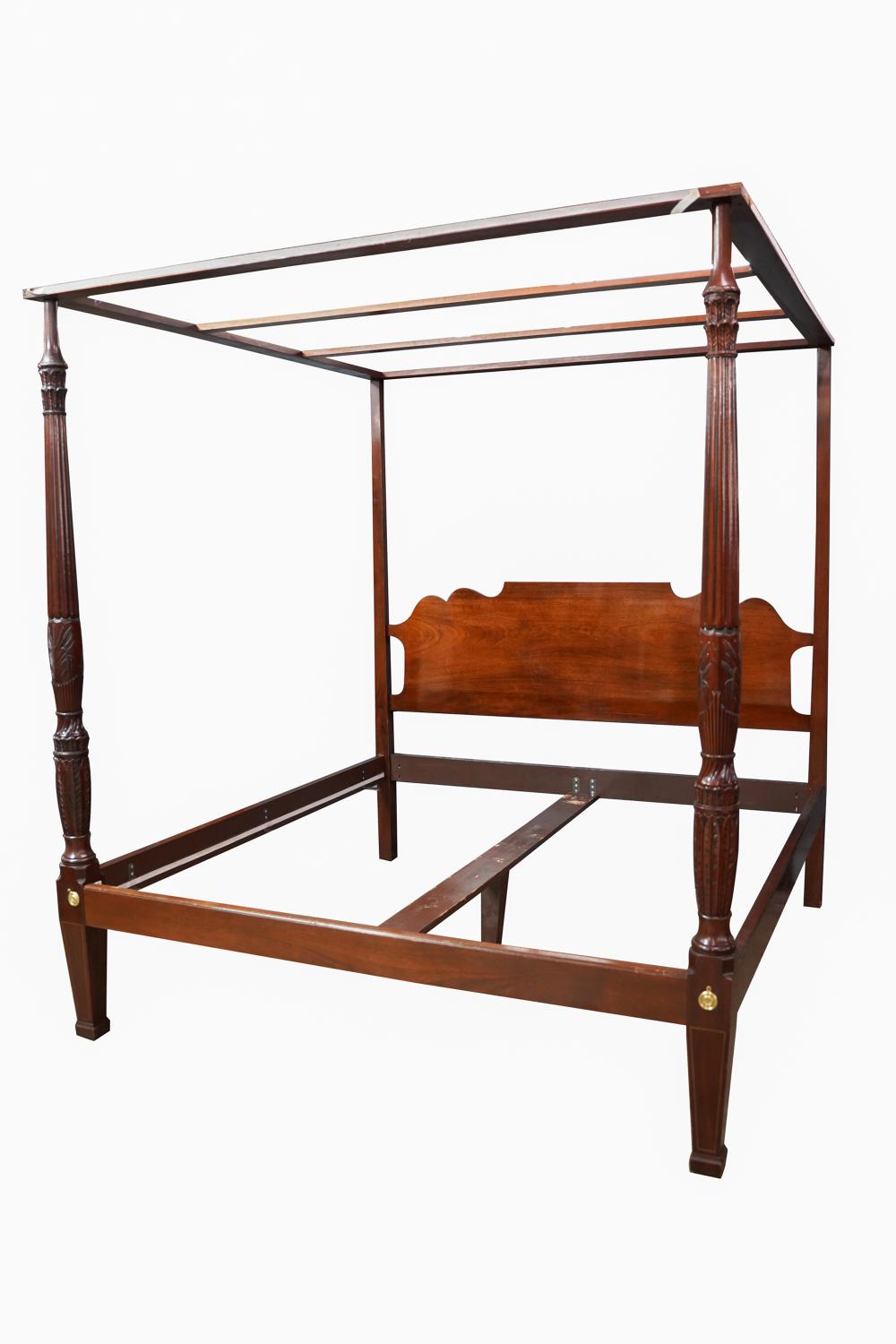 BAKER: KING-SIZED CARVED MAHOGANY