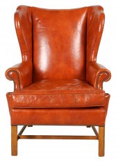 BAKER LEATHER ARMCHAIRwith man