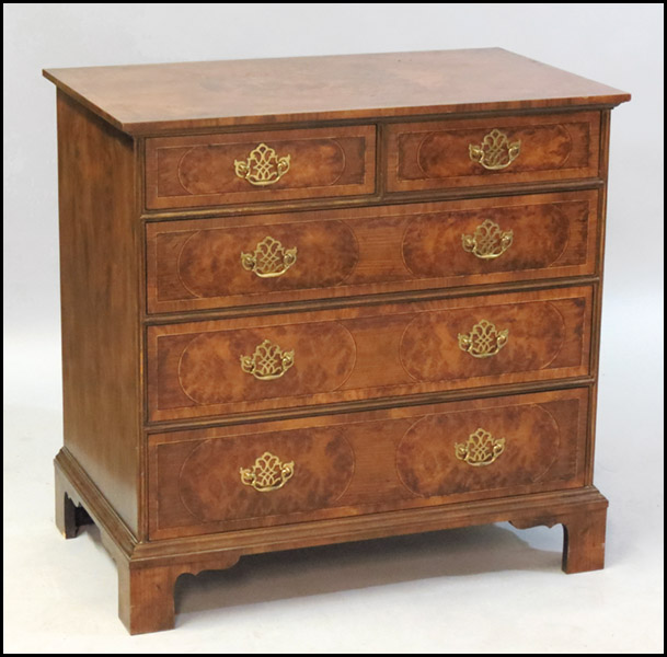 BAKER MAHOGANY FIVE DRAWER CHEST.