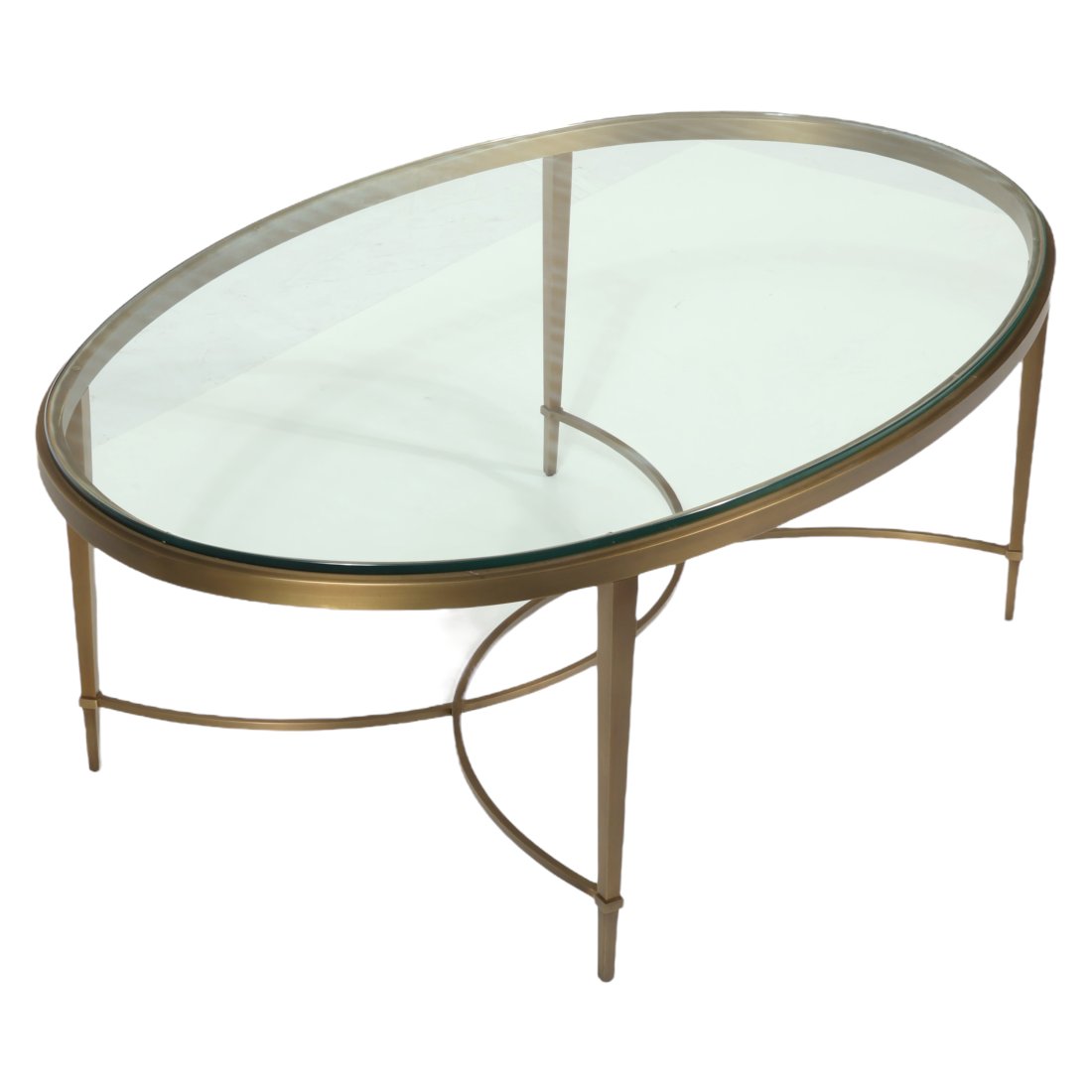 BAKER OVAL BRASS & GLASS OCCASIONAL