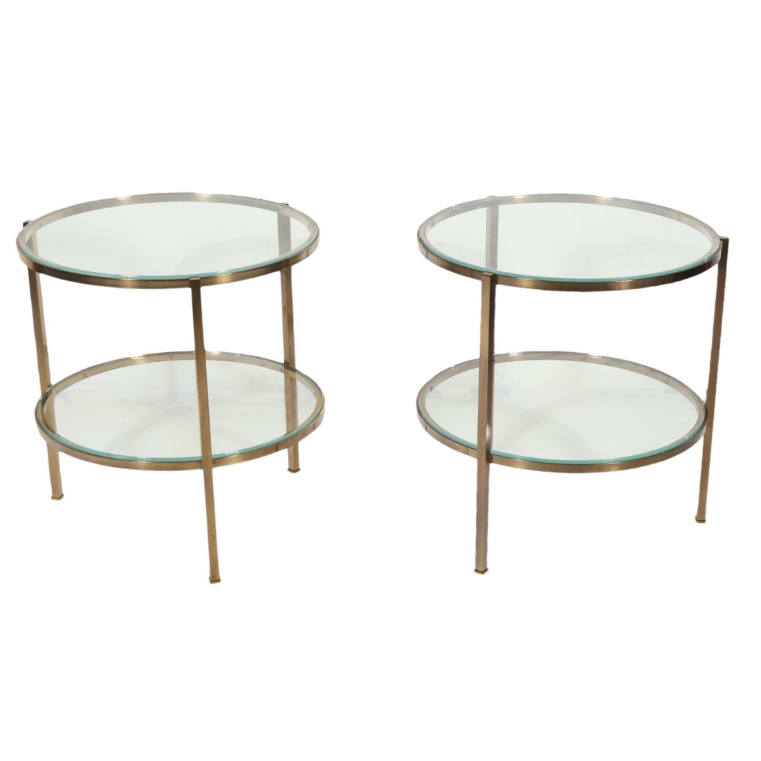 BAKER PAIR OF BRASS & GLASS
