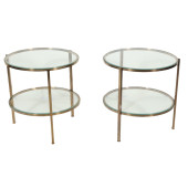 BAKER PAIR OF BRASS & GLASS BA