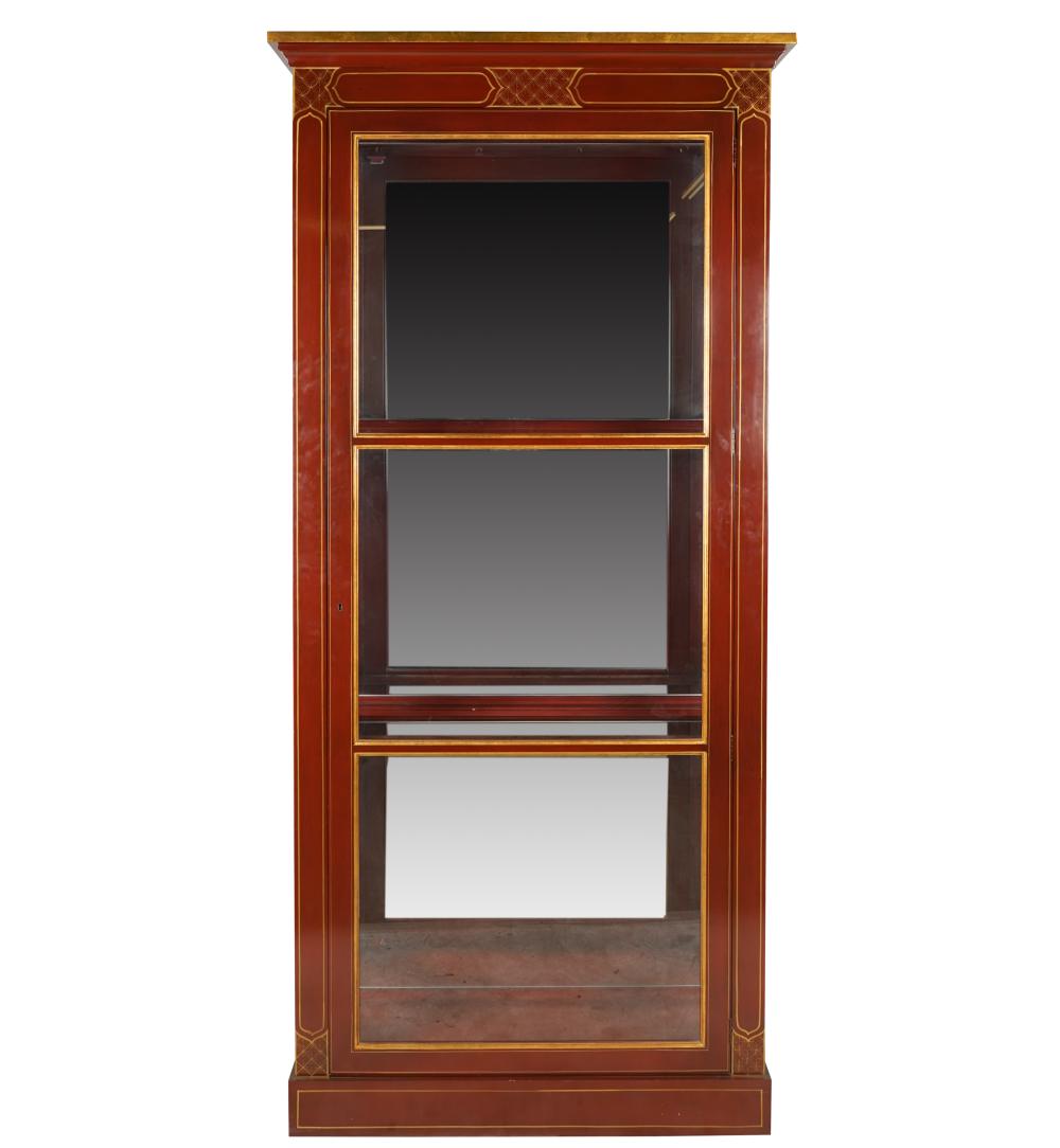 BAKER RED & GILT-PAINTED DISPLAY