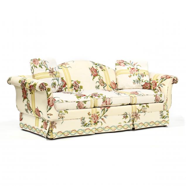 BAKER, SILK OVER-UPHOLSTERED SOFA
