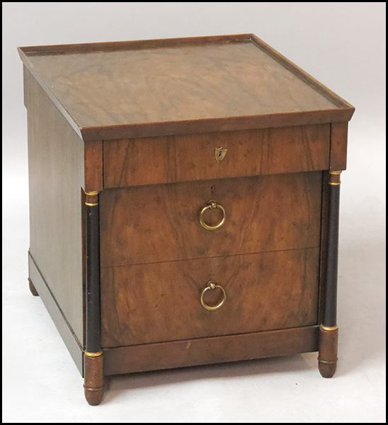 BAKER THREE DRAWER TABLE. H: 24'' x