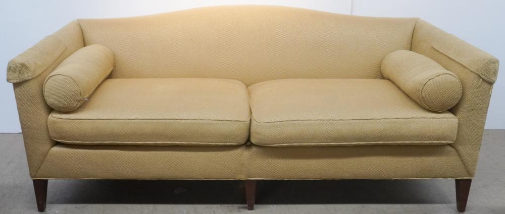 BAKER UPHOLSTERED SOFA, 34 X 81 X