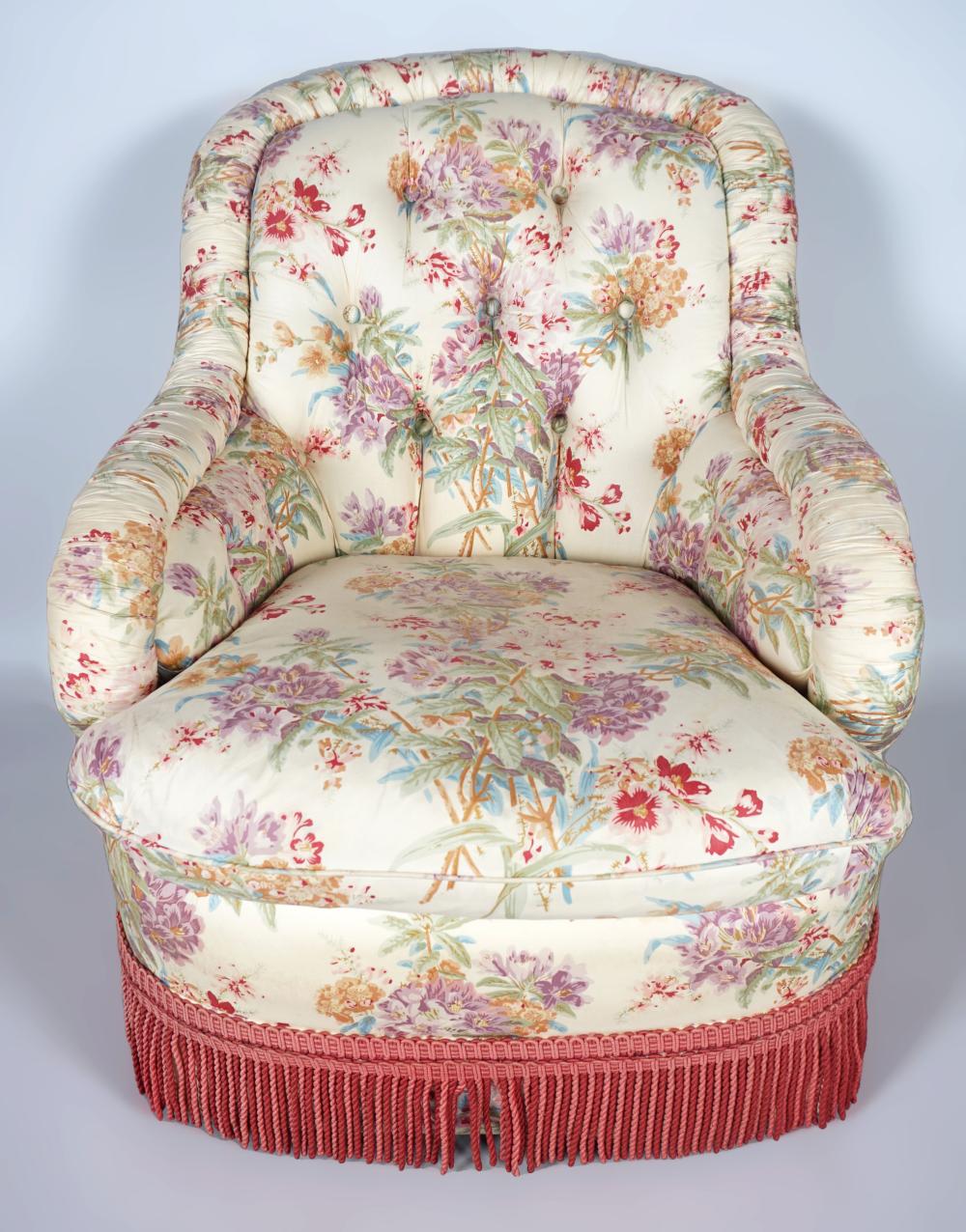 BAKER VICTORIAN STYLE UPHOLSTERED