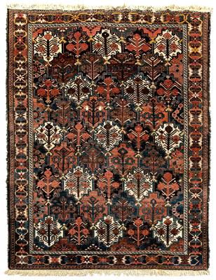 Baktiari rug, diagonal rows of
